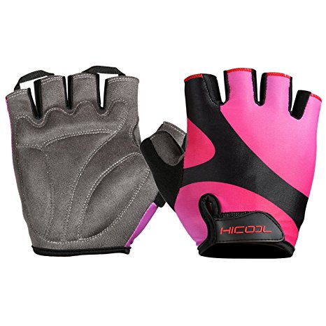 HiCool Cycling Gloves Breathable Half Finger Bicycle Gloves for Weightlifting Cycling Bodybuilding And More - Women and Men Sporting Gloves