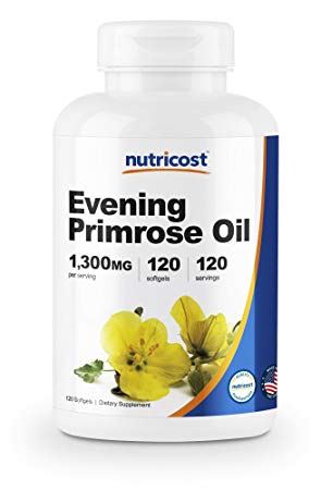 Nutricost Evening Primrose 1,300mg, 120 Softgels - Non-GMO, Gluten Free, 120 Servings