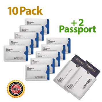 Moseeg RFID Sleeves for Credit Cards & Passports, 10-Pack