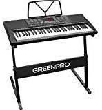 GreenPro 61 Key Portable Electronic Keyboard LED Display with Adjustable Stand and Music Notes Holder.