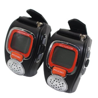 VECTORCOM Portable Digital Wrist Watch Walkie Talkie Two-Way Radio for Outdoor Sport Hiking, 462MHZ, black, 2pcs RD08