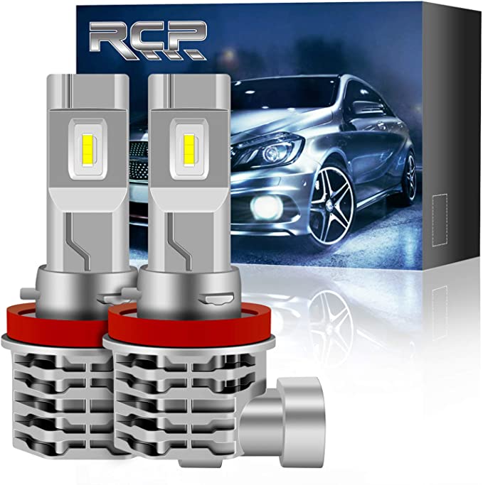 RCP H11 H9 H8 LED Angel Eyes Bulbs for BMW Day Time Running Lights 6500K Bright White Halo Ring Marker Bulbs, 2 Pack