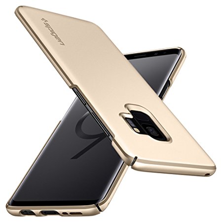 Spigen Thin Fit Galaxy S9 Case with Light but Durable Slim Profile with QNMP for Samsung Galaxy S9 (2018) - Maple Gold