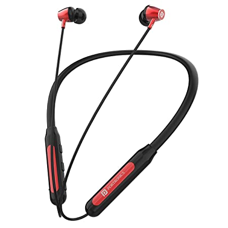 Portronics Harmonics Z3 Wireless Bluetooth 5.3 Neckband in Ear Earphones with mic, 30 Hrs Playtime, Magnetic Latch, IPX5 Water Resistant, Type C Charging Port(Red)