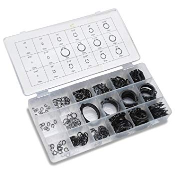 J&R Quality Tools 300-Piece Snap Ring Shop Assortment - 18 Sizes