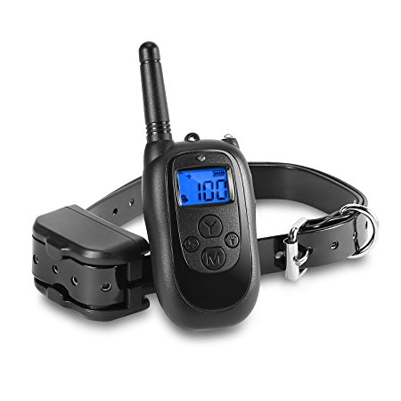 ALTMAN Electronic Dog Training Collar Rechargeable and Waterproof 330 yds Remote Control Beep/ Vibration/ Shock Electric Collar for All Size Dogs (10Lbs-110Lbs)