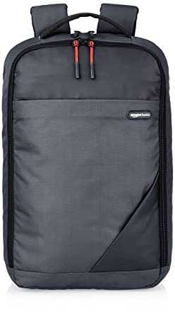 AmazonBasics Laptop Backpack - 21.5L, Water Repellent and Wear Resistant, Grey & Black