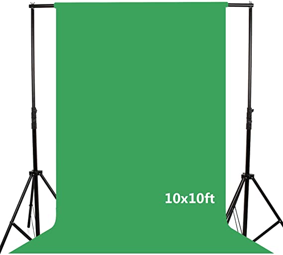 LDGHO 10 x 10 ft Green Screen Fabric Backdrop,Foldable Background Photo Video backdrops Stand Photography Studio