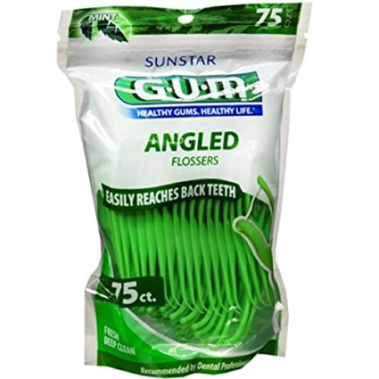 GUM Angled Flossers Fresh Mint 75 Each