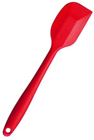 Drewliet Premium Silicone Spatula (11") with Hygienic Solid Coating Heat-resistant Flexible Heads (Cherry Red)