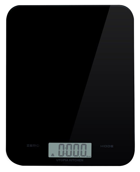 Multi-Purpose Stainless Steel Electronic Kitchen Scale in Black Color - Utopia Kitchen