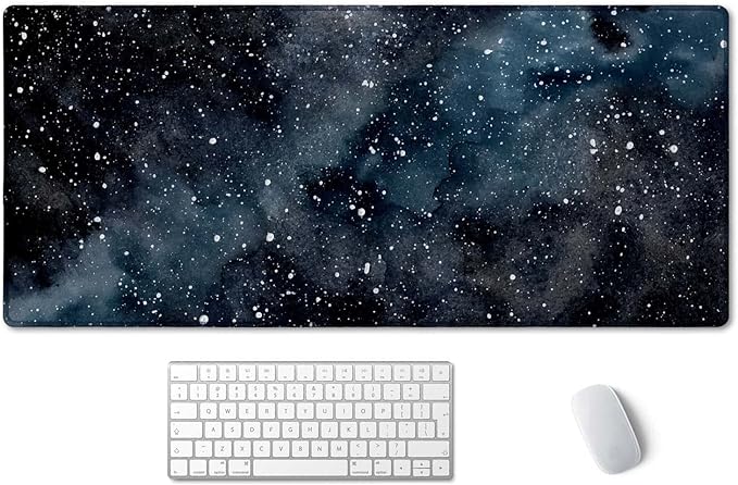 SSOIU Extended Gaming Mouse Pad (35.5x15.7 in) Dark Starry Deep Space Desk Mat, Desk Mat for Home Office, Cute Mouse Pad, Extra Large Desk Mat,Desk Pad, Galaxy Desk Mat, Cute Desk Pad