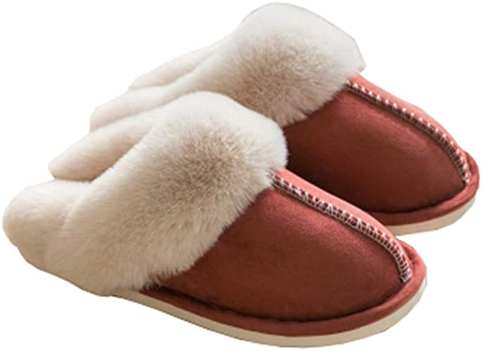 ACEVOG Warm Cozy Plush Slippers Memory Foam Fluffy Lined Slip on Shoes Indoor Outdoor for Women and Men