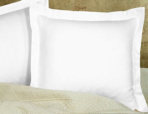 KP Linen Super Soft 450 Thread Count 100% Egyptian Cotton Euro/European 26'' x 26'' Size 2pc Pillow Sham White Solid