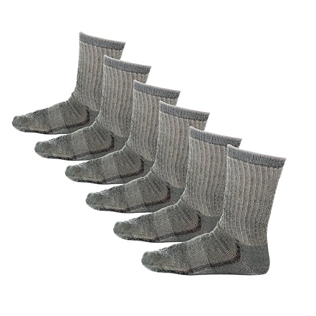 Clear Creek Merino Wool Boot Sock Medium Padding CC759, 6-pack, shoe Size 5-9