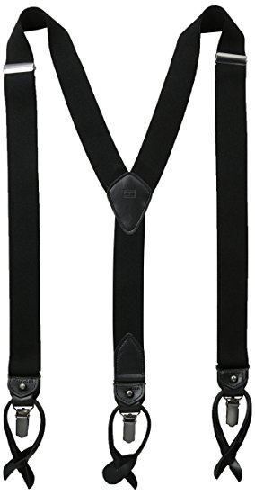 Tommy Hilfiger Men's 32mm Suspender With Convertible Clip, Button End and Strap