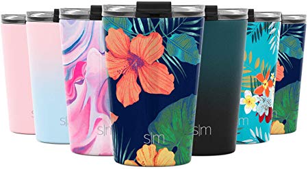 Simple Modern 12oz Classic Tumbler Travel Mug with Clear Flip Lid & Straw - Coffee Vacuum Insulated Gift for Men and Women Beer Pint Cup - 18/8 Stainless Steel Water Bottle Pattern: Rad Maui