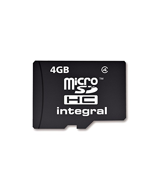 Integral Micro SDHC 4GB Media Memory Card with SD Adaptor Capacity - Black