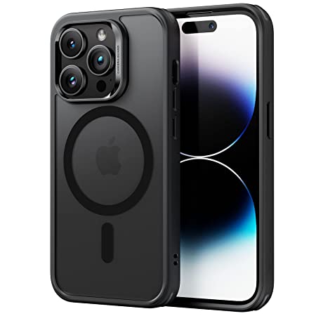 ESR Classic Hybrid Magnetic Case with HaloLock, Compatible with iPhone 14 Pro Max, Compatible with MagSafe, Shockproof Military-Grade Protection, Scratch-Resistant Back,Frosted Black