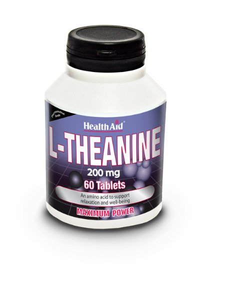 HealthAid 200mg L-Theanine Free Form 60 Vegan Tablets