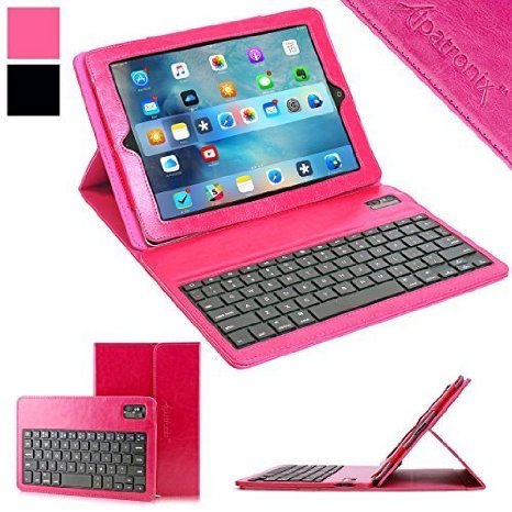 iPad mini Keyboard + Leather Case, Alpatronix® [KX101] Bluetooth iPad mini Keyboard Case for iPad mini 4, 3, 2 & 1 with Removable Wireless Keyboard, Vegan Leather Folio Case with Keyboard & Built-in Tablet Stand for all iPad Mini models [100% Compatible with 2015 iPad Mini 4 & iOS 9+, Smart Auto Wake & Sleep Function] - (Rose Pink)