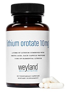Weyland: Lithium Orotate - 10mg of Elemental Lithium (as Lithium Orotate) per Vegetarian Capsule (3 Bottles)