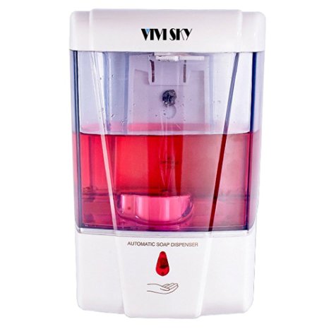 VIVISKY Battery Powered Wall-Mount No-Touch Automatic Hand Soap Dispenser Touchless Kitchen Soap Lotion Senor Pump (D9031-110*95*165mm)