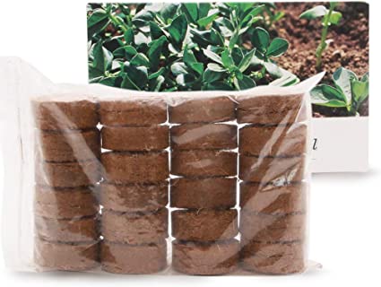 Indoor Potting Soil - Compressed Coir Fiber Growing Media Organic Indoor Potting Soil for Plants 1.6 inch 24 Count