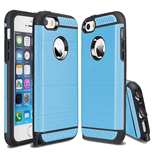 iPhone SE Case, iPhone 5/5S Case, CHTech Dual Layer Heavy Duty Protection Scratch Proof Armor Case Cover for Apple iPhone 5/5S/SE (Blue)