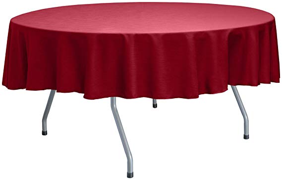 Ultimate Textile -2 Pack- Reversible Shantung Satin - Majestic 60-Inch Round Tablecloth - Fits Tables Smaller Than 60-Inches in Diameter, Holiday Red