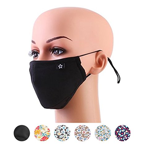 SpringSeaon N95 Dust Mask,Washable and Reusable Cleaning Gardening Mask,For Allergens,Exhaust Gas,PM2.5, Running, Cycling, Outdoor Activities Warm Windproof Mask (Black)
