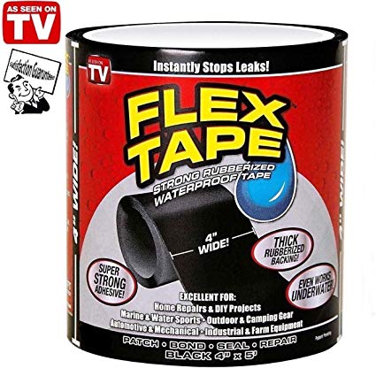 St@llion 4" X 5' Black Waterproof Flex Tape Strong Bond Instantly Stop Leakage and Repair (Pack of 1)