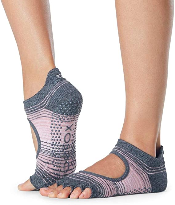 toesox Unisex's Half Toe Bellarina Yoga & Pilates Grip Sock