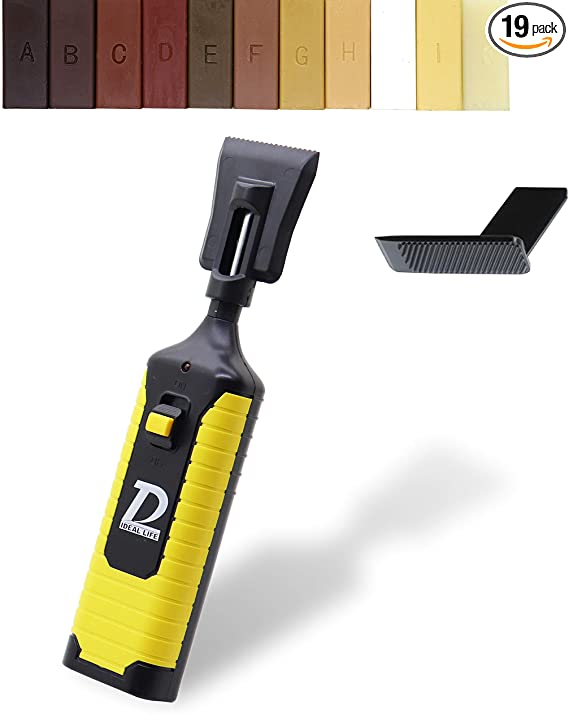Laminate Floor Repair Kit 19 PCS with 11-Color Wax Wood Surface Scratch Repair kit Design for Laminate Floor, Worktop, Furniture