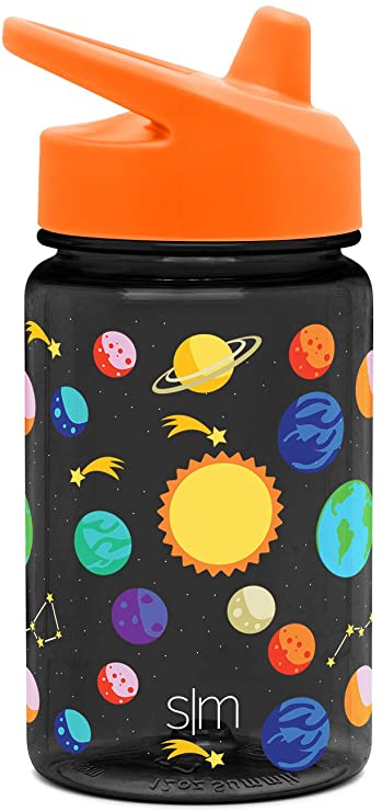 Simple Modern Kids Tritan Summit Sippy Cup for Toddlers - 12oz Plastic Baby Water Bottle for Girls and Boys - Solar System - Planets Space Constellation Stars