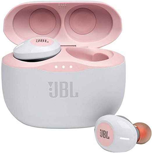 JBL Tune 125 TWS In-Ear Earphones - True Wireless Bluetooth headphones with powerful bass, up to 32 hours battery life and charging case, in pink