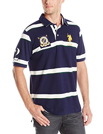 U.S. Polo Assn. Men's Tri Color Stripe Pique Polo Shirt