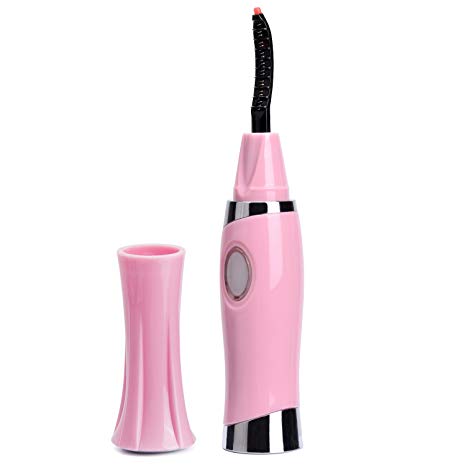 Electric Heated Eyelash Curler, Professional Portable Lash Curling Tool, Rechargeable 20s Fast Heating Mini Natural Eye Lash Curls Wand Pink Eyelash Kit for Women