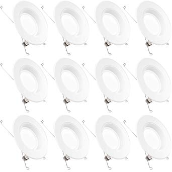 Sunco Lighting 12 Pack 5/6 Inch LED Recessed Downlight, Baffle Trim, Dimmable, 13W=75W, 2700K Soft White, 1050 LM, Damp Rated, Simple Retrofit Installation - UL   Energy Star