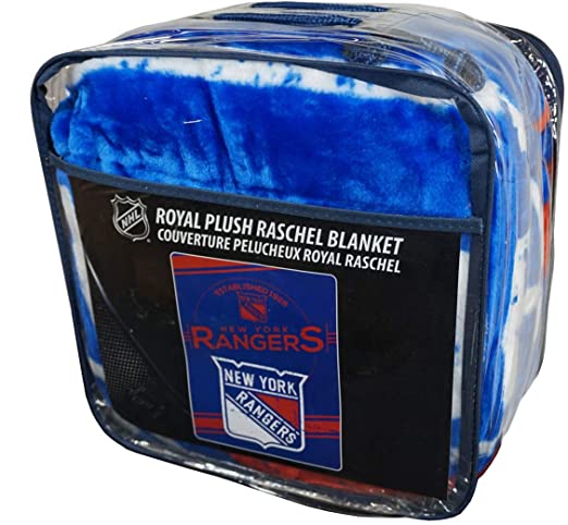 Officially Licensed NHL "Stamp" Plush Raschel Throw Blanket, Multi Color, 60" x 80"