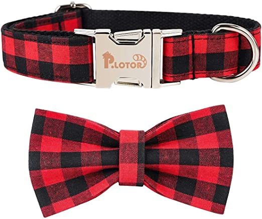 P.LOTOR Dog Collar Puppy Collar Bow Tie for Girl, Boy, Female, Male Dogs, Cat, Pet Accessories, Gift, Pet Stuff, Cute Pet Adjustable Collars Bowtie, Small, Medium, Large, Cool Collares Pare Perros