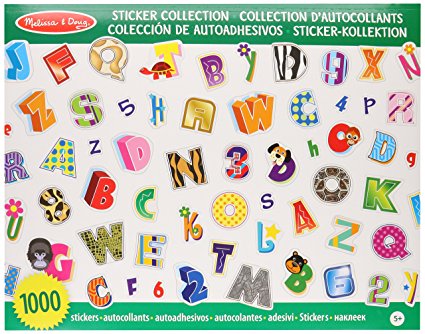 Melissa & Doug Sticker Collection - Alphabet and Numbers, 1000 Letter and Number Stickers
