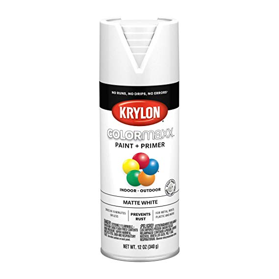 Krylon K05591007 COLORmaxx Spray Paint, Aerosol, White