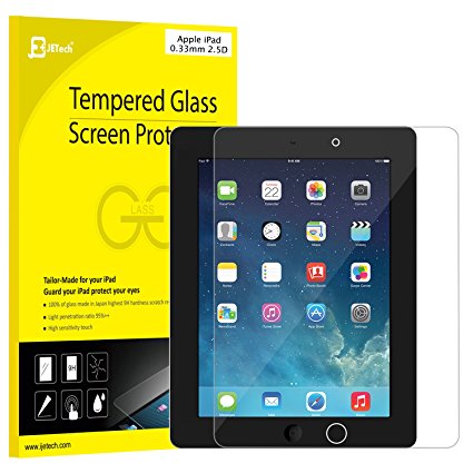 iPad Screen Protector, JETech Premium Tempered Glass Screen Protector Film for Apple iPad 2/3/4 - 0337