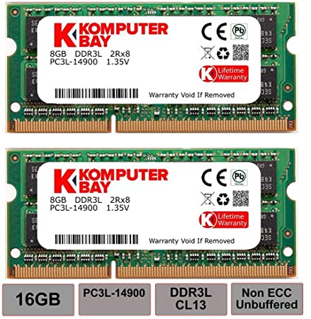 Komputerbay 16GB Kit (2 x 8 GB) 204 pin DDR3-1867 1867MHz SO-DIMM (1866MHz / 1867MHz, PC3-14900) passend für Apple iMac Retina 27" 5K (Late 2015) and PC