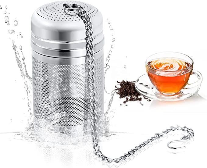 Vicloon Tea Infuser, 304 Stainless Steel Tea Strainer Mesh Tea Ball Infuser, Tea Strainer Food Grade Mesh Tea Filter Interval Diffuser with Extended Chain Hook for Loose Leaf Tea and Coffee