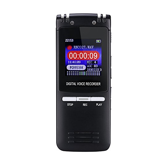 GHB Voice Recorder Portable Dictaphone 8GB Ultra Thin Multi-Function