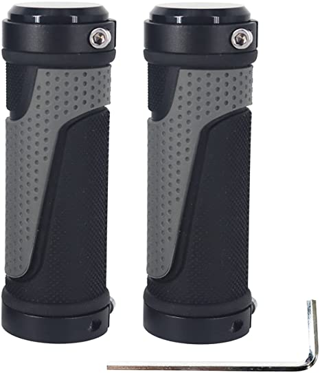 One Pair Bike Handlebar Grips, Ergonomic Non-Slip Rubber Double Lock-on MTB Bicycle Handle Bar Grips, Designed for 22.2 mm Handlebars.