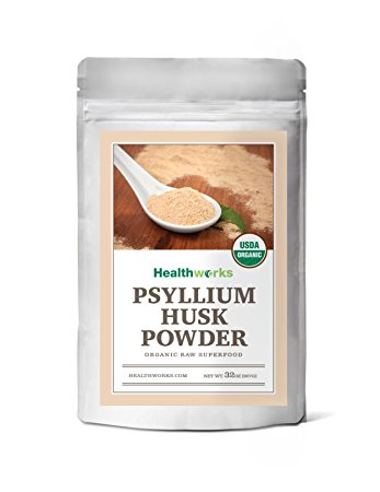 Healthworks Psyllium Husk Powder Raw Organic, 2lb