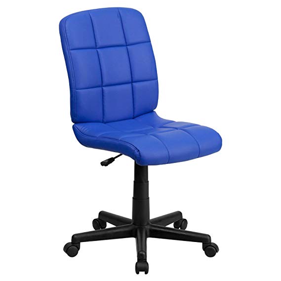 Flash Furniture Mid-Back Quilted Vinyl Swivel Armless Task Office Chair, Multiple Colors (1 Pack)